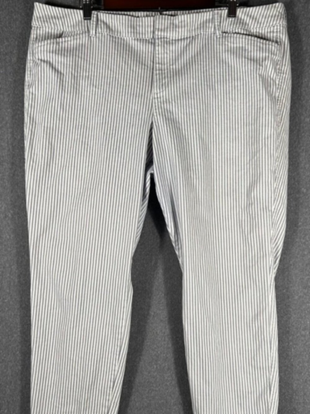 Old Navy Pixie Chino Pants High Rise Railroad Striped Blue Women’s 18 Regular